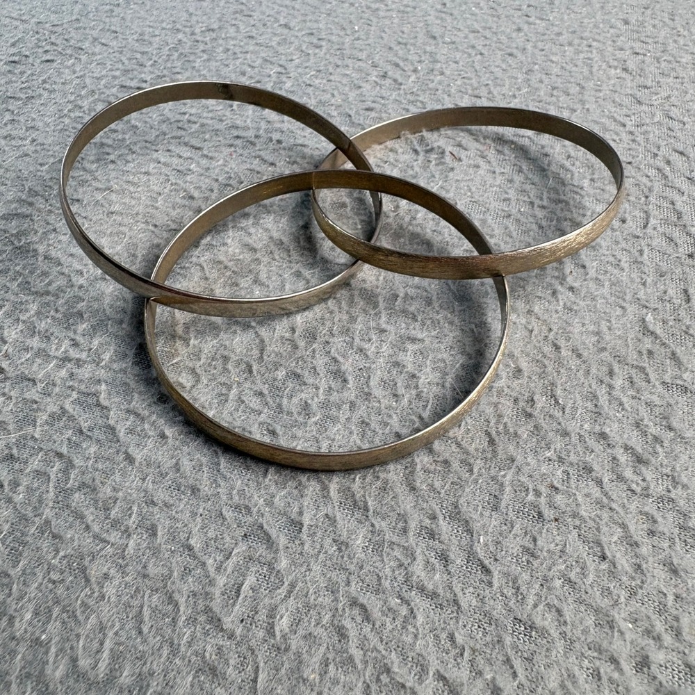 Napier Mixed Metal Interlocking Rolling Bangle Bracelet Set Gold Silver Tone